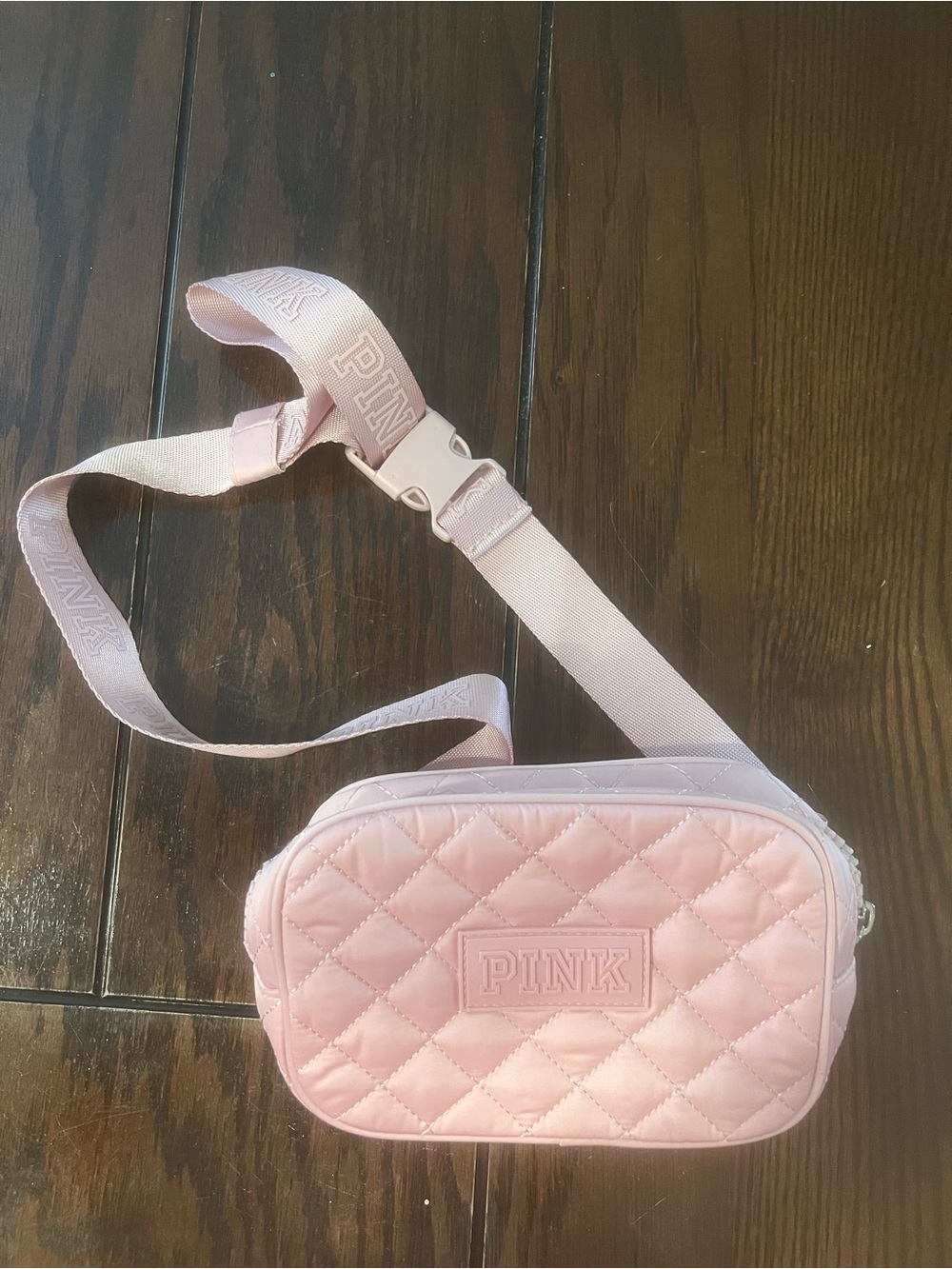 PINK Victoria's Secret Women’s Quilted Pale Pink Crossbody Bag